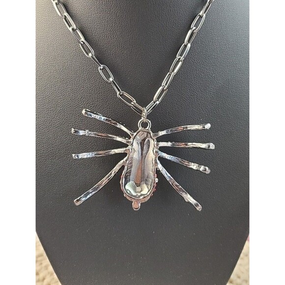 Spider Pendant Necklace 18" Chain – Gothic Style #StatementJewelry #Halloween - Picture 2 of 4